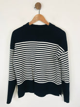Load image into Gallery viewer, Hobbs Women's Striped High Neck Jumper | M UK10-12 | Blue