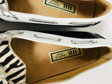 Load image into Gallery viewer, HB Espana Women's Leather Zebra Print Bow Moccasins | 37.5 UK5 | Black