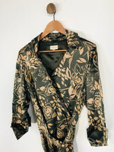 Load image into Gallery viewer, Karen Millen Women's Silk Floral Wrap Dress | UK12 | Green