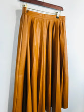 Load image into Gallery viewer, Zara Women's Faux Leather Pleated A-Line Skirt | L UK14 | Orange