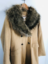Load image into Gallery viewer, Monsoon Women's Faux Fur Collar Overcoat Coat NWT | UK16 | Brown