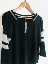 Load image into Gallery viewer, Karen Millen Women's Striped Sheer T-Shirt | UK14 | Black