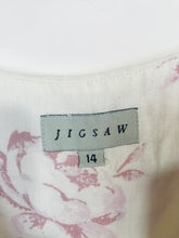 Load image into Gallery viewer, Jigsaw Women's Floral Beaded Linen A-Line Dress | UK14 | White