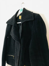Load image into Gallery viewer, Paul Costelloe Women’s Pinstripe Pea Coat | UK14 | Black
