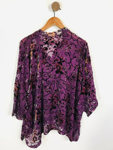 Load image into Gallery viewer, Wall London Women's Velvet Floral Blouse | M UK10-12 | Purple