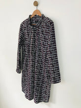Load image into Gallery viewer, Cos Women's Cotton Long Sleeve Tie Neck Shift Dress | UK12 | Multicolour