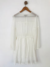Load image into Gallery viewer, Lipsy Women's Boho Long Sleeve Mini Dress | UK12 | White