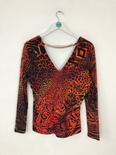 Load image into Gallery viewer, Star by Julien MacDonald Women’s Animal Print Draped Wrap Top | UK14 | Orange