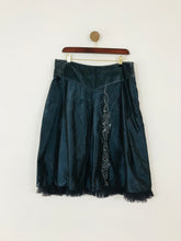 Load image into Gallery viewer, Whistles Women's Satin Embellished A-Line Skirt | UK12 | Blue