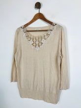Load image into Gallery viewer, Monsoon Women's Cashmere Embroidered Jumper | UK16 | Beige
