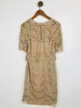 Load image into Gallery viewer, Whistles Women's Lace Short Sleeve Shift Dress | UK10 | Beige