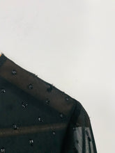 Load image into Gallery viewer, Hobbs Women's Ruched Mesh Blouse | UK14 | Black