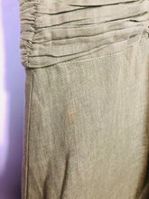 Load image into Gallery viewer, Kew Women's Linen Ruched A-Line Dress | UK12 | Green