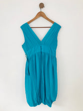 Load image into Gallery viewer, Monsoon Women's Silk Embroidered Mini Dress | UK12 | Blue