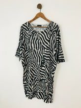 Load image into Gallery viewer, Adolfo Dominguez Women’s Zebra Print Midi Dress | UK12-14 | Black