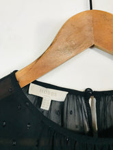 Load image into Gallery viewer, Hobbs Women's Ruched Mesh Blouse | UK14 | Black