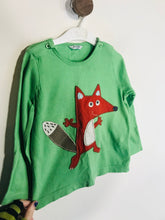 Load image into Gallery viewer, Boden Kid's Long Sleeve Fox Embroidered T-Shirt | 18-24 Months | Green