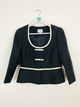 Load image into Gallery viewer, Hobbs Women’s Wool Silk Scoop Neck Bow Blazer | UK10 | Navy Blue
