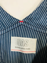 Load image into Gallery viewer, Toast Women's Cotton Striped Dungarees | UK14 | Blue