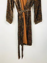 Load image into Gallery viewer, J.Crew Women's Velour Leopard Print Wrap Dress | UK12 | Multicoloured