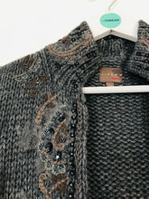Load image into Gallery viewer, Jigsaw Women’s Longline Midi Beaded Wool Blend Cardigan | M UK10 | Grey