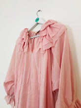 Load image into Gallery viewer, Juliet Dunn Women’s Silk Ruffle Blouse Top | Pink | UK10