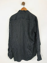 Load image into Gallery viewer, Versace Men's Cotton Striped Button-Up Shirt | 42 | Black