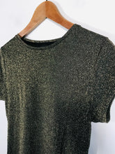Load image into Gallery viewer, Ted Baker Women's Sheer Glitter Gold T-Shirt | 2 | Yellow