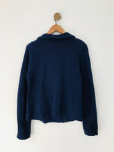 Load image into Gallery viewer, Jigsaw Women's Zip Up Oversized Collar Cardigan | L UK14 | Blue