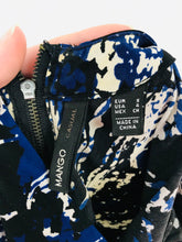 Load image into Gallery viewer, Mango Women’s Printed Sheath Mini Dress | S | Black Blue