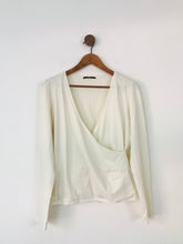 Load image into Gallery viewer, Boss Hugo Boss Women’s V-Neck Wrap Blouse Top | UK12-14 | Cream White