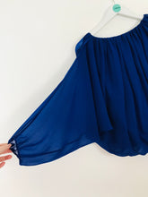 Load image into Gallery viewer, COS Women’s Ruched Oversized Batwing Long Sleeve Top | 36 UK8 | Blue