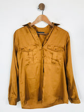 Load image into Gallery viewer, Zara Women's Silk Long Sleeve Blouse | XS UK6-8 | Beige