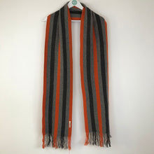 Load image into Gallery viewer, DKNY Jeans Mens Contrast Striped Scarf | One Size | Grey Orange