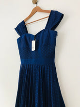 Load image into Gallery viewer, Reiss Women's Pleated A-Line Dress NWT | UK8 | Blue