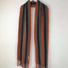 Load image into Gallery viewer, DKNY Jeans Mens Contrast Striped Scarf | One Size | Grey Orange