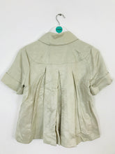 Load image into Gallery viewer, Ted Baker Women’s Cropped Pleated Short Sleeve Blouse Jacket | 1 /S /UK8 | Beige