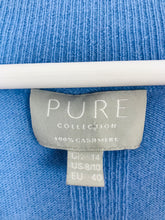 Load image into Gallery viewer, Pure Collection Women’s Cashmere Knit V-Neck Jumper | UK14 | Blue