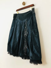 Load image into Gallery viewer, Whistles Women's Satin Embellished A-Line Skirt | UK12 | Blue