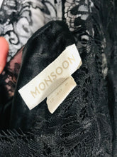 Load image into Gallery viewer, Monsoon Women's High Neck Lace A-Line Dress | UK12 | Black