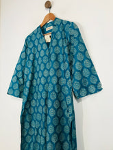 Load image into Gallery viewer, Fabindia Women's Floral Shirt Kaftan Dress NWT | L UK14 | Blue