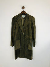 Load image into Gallery viewer, Jigsaw Women's Suede Real Leather Overcoat Coat | UK10 | Green