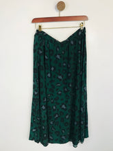 Load image into Gallery viewer, Oasis Women's Leopard Print A-Line Skirt | L UK14 | Green
