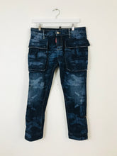 Load image into Gallery viewer, Dsquared2 Womens Cropped Camo Jeans | 42 M UK10 | Blue
