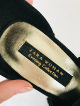 Load image into Gallery viewer, Zara Women’s Open Toe Ruched D-Orsay Heels | 36 UK3 | Black