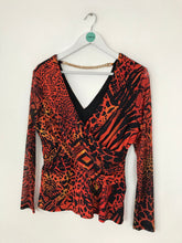 Load image into Gallery viewer, Star by Julien MacDonald Women’s Animal Print Draped Wrap Top | UK14 | Orange
