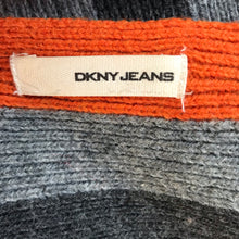 Load image into Gallery viewer, DKNY Jeans Mens Contrast Striped Scarf | One Size | Grey Orange