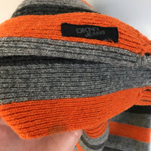 Load image into Gallery viewer, DKNY Jeans Mens Contrast Striped Scarf | One Size | Grey Orange