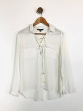 Load image into Gallery viewer, Lipsy Women's Oversized Lace Up Front Button-Up Shirt | UK12 | White