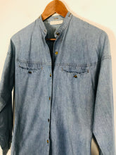 Load image into Gallery viewer, Nicole Farhi Women's Boho Button-Up Shirt | S/M | Blue